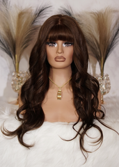 Peluca NA174 "Waves Brown Bangs"