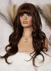 Peluca NA174 "Waves Brown Bangs"