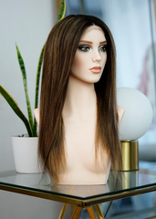 Peluca NA471 "Silk Caramel & Brown highlight"