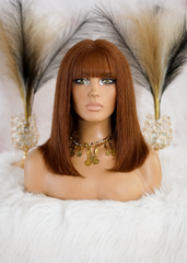 Peluca NA452 "Bangs Red brunette Bob"