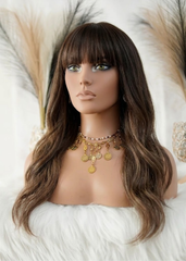 Peluca NA404 "Glam Bangs Brown"